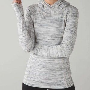 Lululemon Think Fast Hoodie in Space Dye Camo White Multi / Silver Spoon